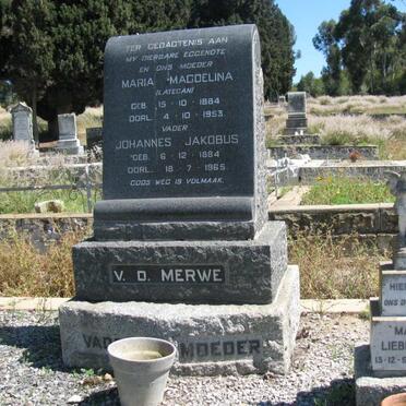 MERWE Johannes Jakobus, v.d. 1884-1965 &amp; Maria Magdelina LATEGAN 1884-1953 :: LIEBENBERG Marina 1958-1960