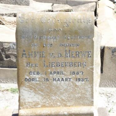 MERWE Annie, van der nee LIEBENBERG 1887-1937
