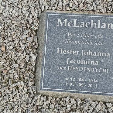 MCLACHLAN Hester Johanna Jacomina nee HEYDENRYCH 1914-2011