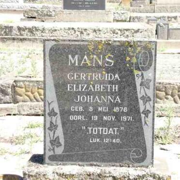 MANS Gertruida Elizabeth Johanna 1878-1971
