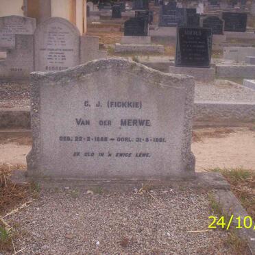 MERWE C.J., van der 1886-1961 &amp; Elizabeth Margaretha 1885-1961