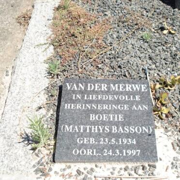 MERWE Matthys Basson, van der 1934-1997