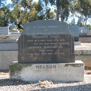 NELSON Frederick Johan 1887-1958 &amp; Adriana Margaretha STEYN 1888-1971