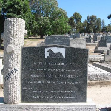 NIEKERK Andries Francois, van 1921-1954