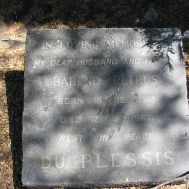 PLESSIS Barend Petrus, du 1915-1967