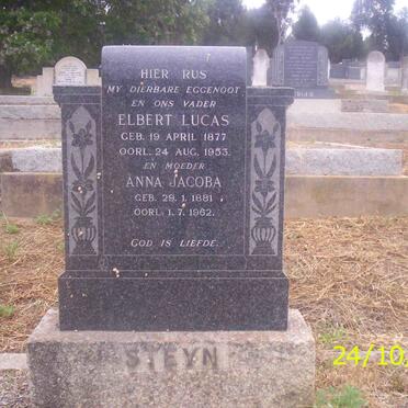 STEYN Elbert Lucas 1877-1953 &amp; Anna Jacoba 1881-1962