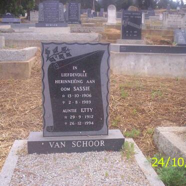 SCHOOR Sassie, van 1906-1989 &amp; Etty 1912-1994