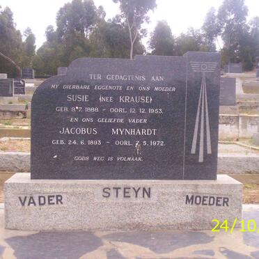 STEYN Jacobus Mynhardt 1893-1972 &amp; Susie KRAUSE 1888-1953