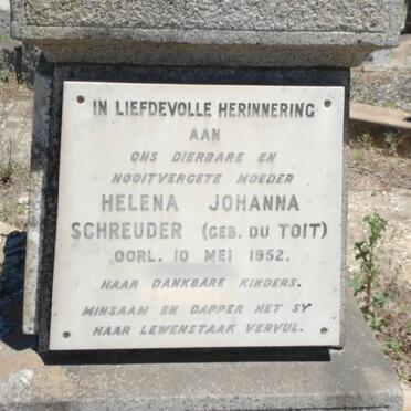 SCHREUDER Helena Johanna nee DU TOIT -1952