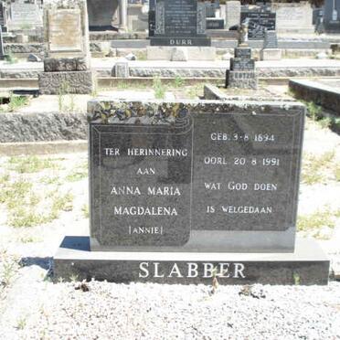 SLABBER  Anna Maria Magdalena 1894-1991