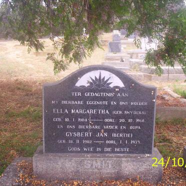 SMIT Gysbert Jan 1902-1973 &amp; Ella Margaretha SNYDERS 1904-1968