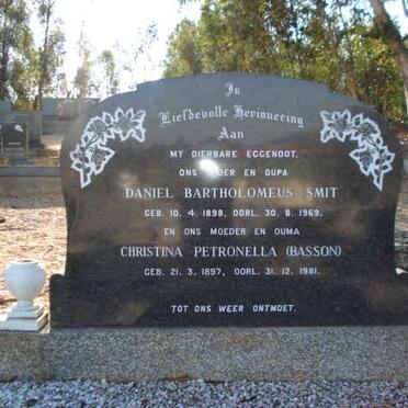 SMIT Daniel Bartholomeus 1898-1969 &amp; Christina Petronella BASSON 1897-1981