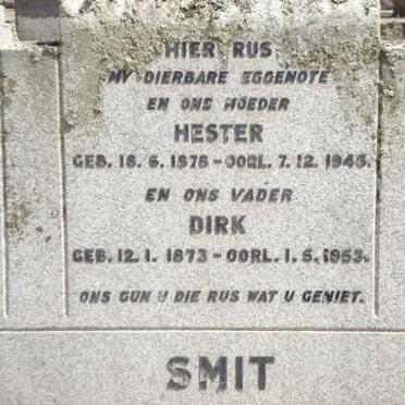 SMIT Dirk 1873-1953 &amp; Hester 1876-194?
