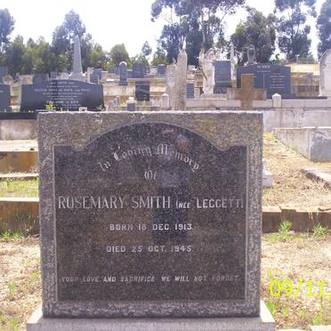SMITH Rosemary nee LEGGETT 1913-1945