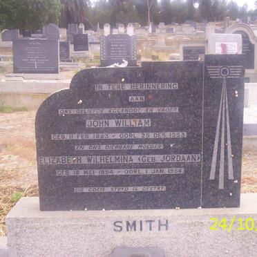 SMITH John William 1893-1953 &amp; Elizabeth Wilhelmina JORDAAN 1894-1956
