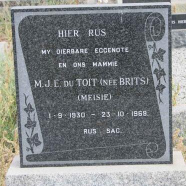 TOIT M.J.E. nee BRITS, du 1930-1969