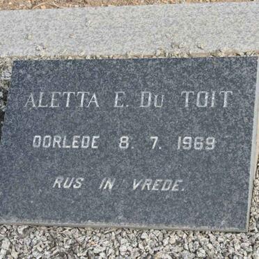 TOIT Aletta E., du -1969