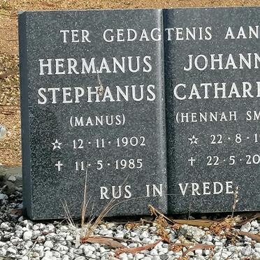 ? Hermanus Stephanus 1902-1985 &amp; Johanna Catharina SMITH 1911-2006