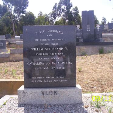 VLOK Willem Steenkamp V. 1900-1963 &amp; Catharina Johanna Jacoba 1905-1968
