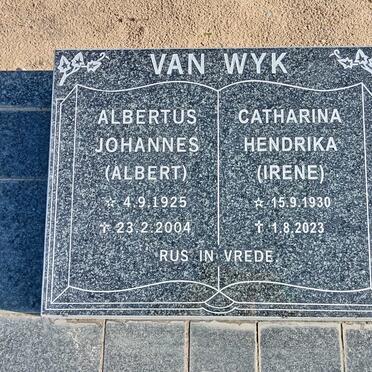 WYK Albertus Johannes, van 1925-2004 &amp; Catharina Hendrika 1930-2023