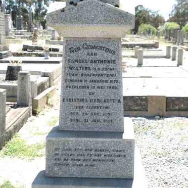 WALTERS Samuel Antonie 1875-1930 &amp; Christina Margaretha ALBERTYN 1875-1957