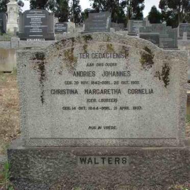 WALTERS Andries Johannes 1842-1900 &amp; Christina Margaretha Cornelia LOUBSER 1844-1933