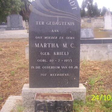 WOLFAARDT Martha M.C. nee KRIEL -1953