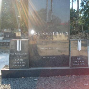 WESTHUIZEN Hennie, van der 1910-1967 &amp; Joey 1911-1999