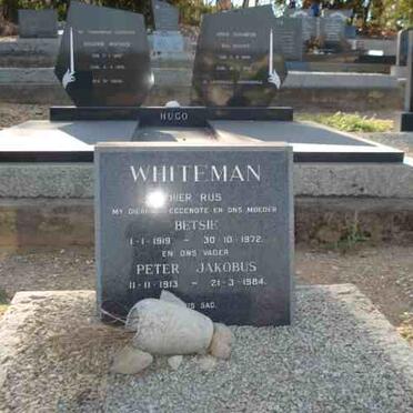 WHITEMAN Petrus Jacobus 1913-1984 &amp; Betsie 1919-1972