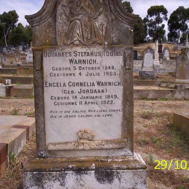 WARNICH Johannes Stefanus Tobias 1848-1903 &amp; Engela Cornelia JORDAAN 1849-1922