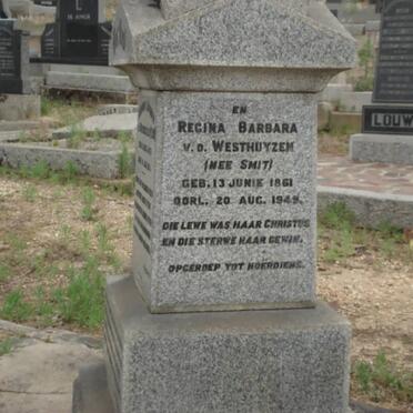 WESTHUIZEN Regina Barbara, van der nee SMIT 1861-1949