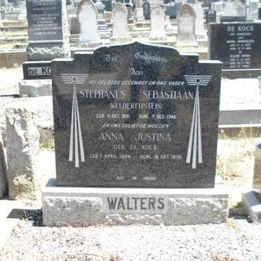 WALTERS Stephanus Sebastiaan 1891-1948 &amp; Anna Justina DE KOCK 1894-1978 :: WALTERS Anna Justina 1918-1918: