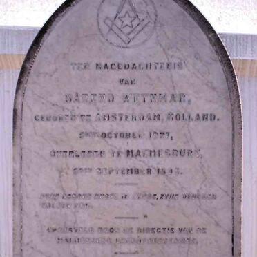 WETHMAR Barend 1837-1893