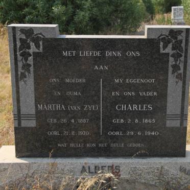 ALBERS Charles 1865-1940 &amp; Martha VAN ZYL 1887-1970