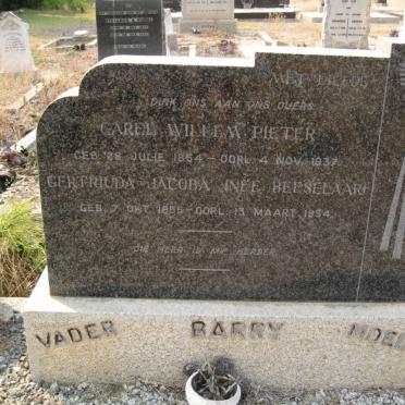 BARRY Carel Willem Pieter 1854-1937 &amp; Gertruida Jacoba BEESELAAR 1855-1954