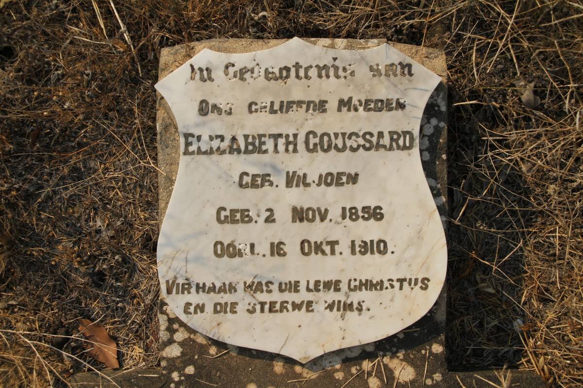 GOUSSARD Elizabeth nee VILJOEN 1856-1910