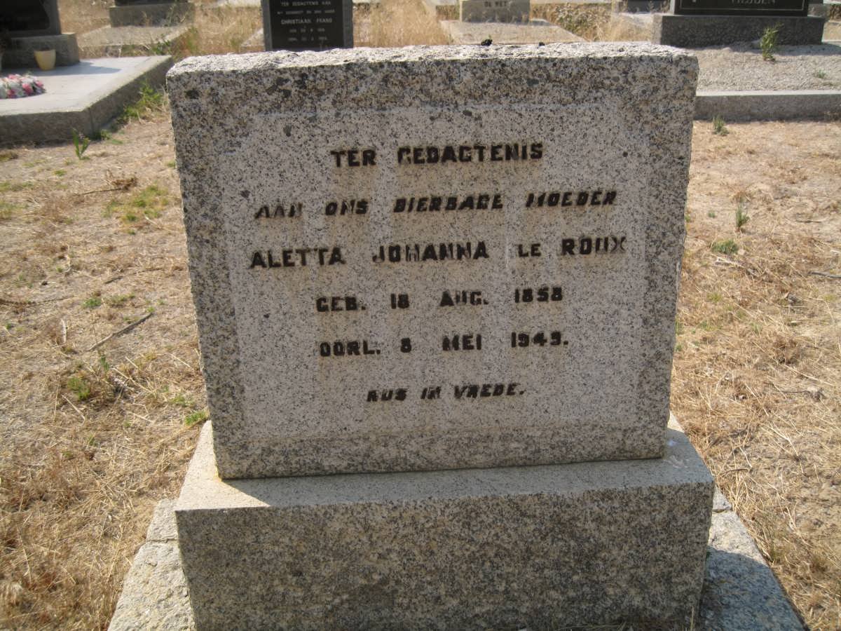 ROUX Aletta Johanna, le 1858-1949