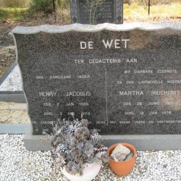 WET Henry Jacobus, de 1906-1978 &amp; Martha REICHERT 1910-1978