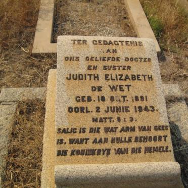 WET Judith Elizabeth, de 1891-1943