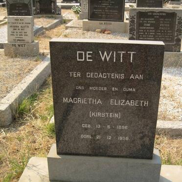 WITT Magrietha Elizabeth KIRSTEIN 1896-1958