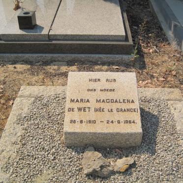 WET Maria Magdalena, de nee LE GRANGE 1910-1964