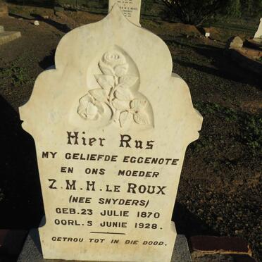 ROUX Z.M.H., le nee SYNDERS 1870-1928