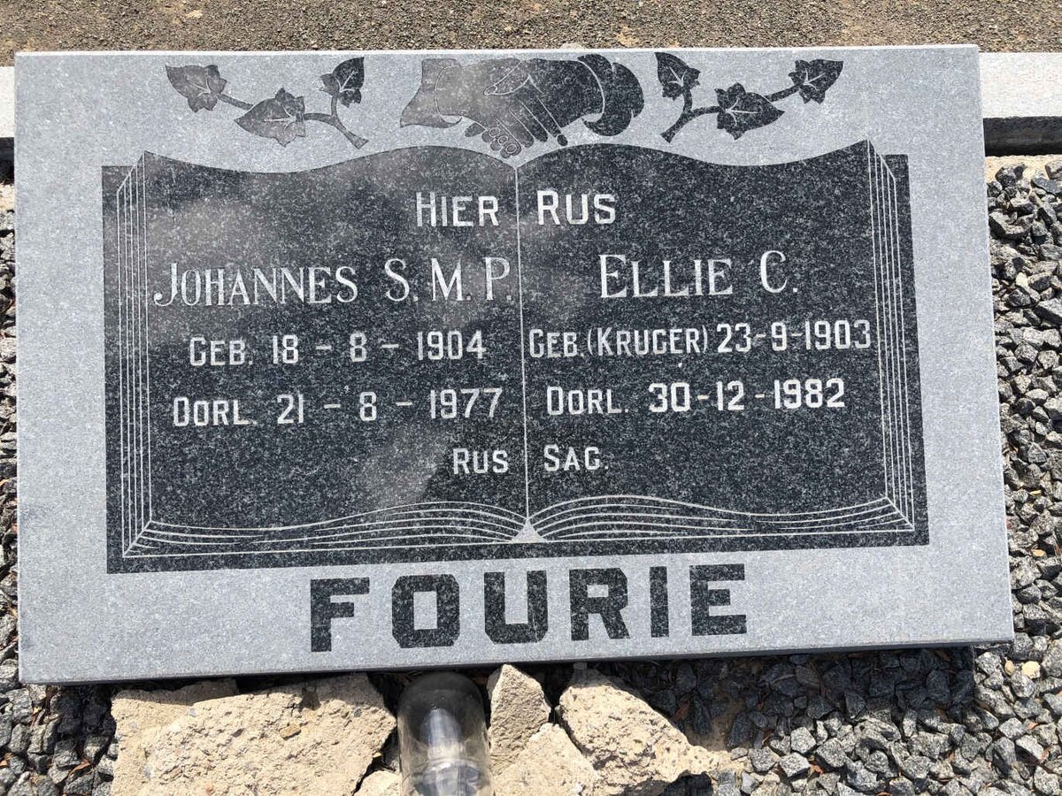 FOURIE Johannes S.M.P. 1904-1977 &amp; Ellie C. KRUGER 1903-1982