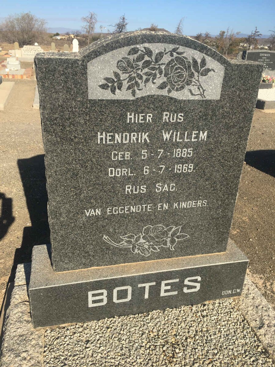 BOTES Hendrik Willem 1885-1969