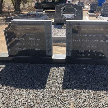 BOTHMA Lodewyk 1923-1994 &amp; Anna Catharina BLOM 1922-1984