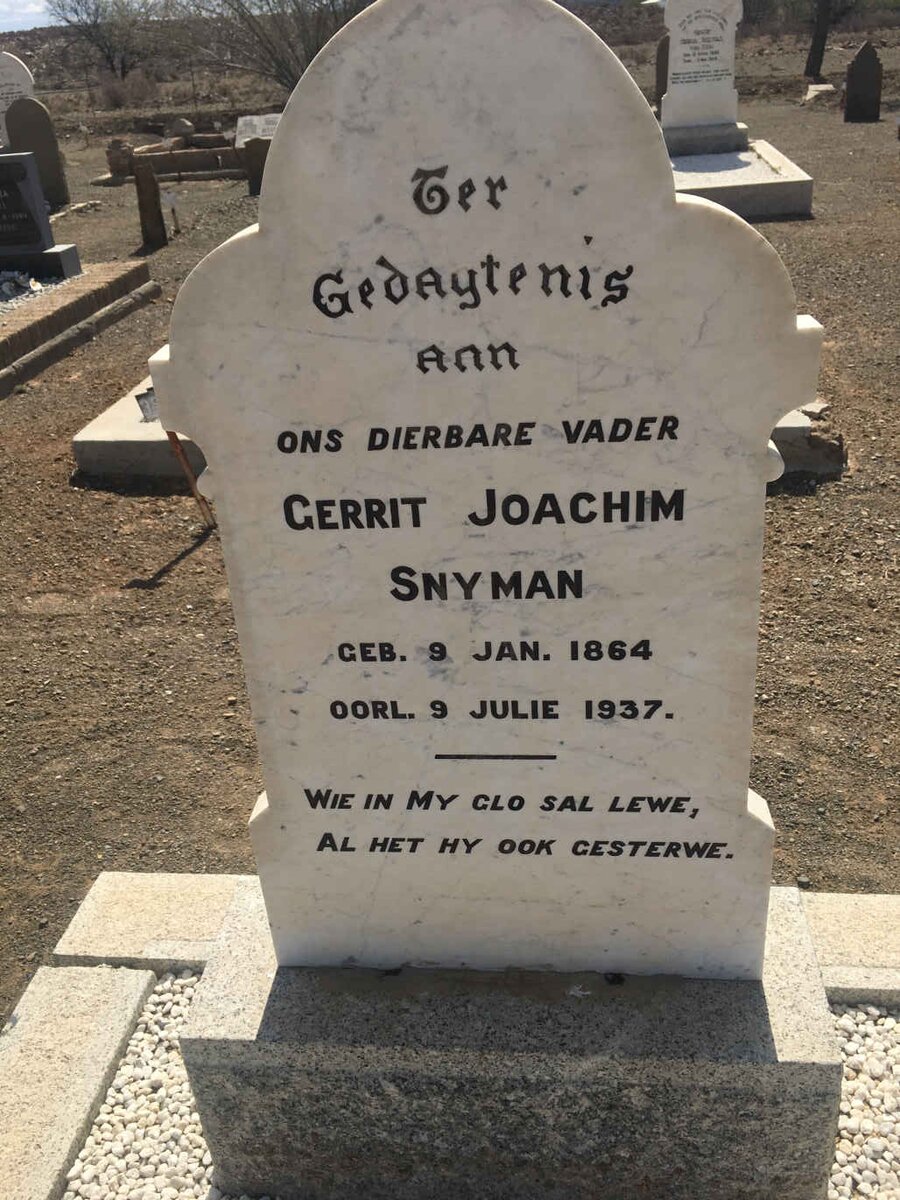 SNYMAN Gerrit Joachim 1864-1937