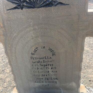 BOSHOFF Petronella Jacoba nee SNYDERS 1879-1928