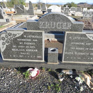 KRUGER Nicolaas Adriaan 1907-1989 & Maria Elizabeth Oelofse 1911-1990