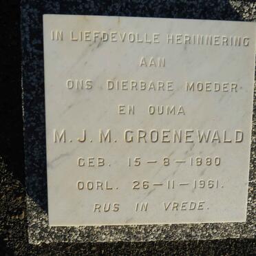 GROENEWALD M.J.M. 1880-1961
