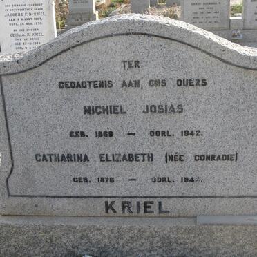 KRIEL Michiel Josias 1869-1942 &amp; Catharina Elizabeth CONRADIE 1876-1944